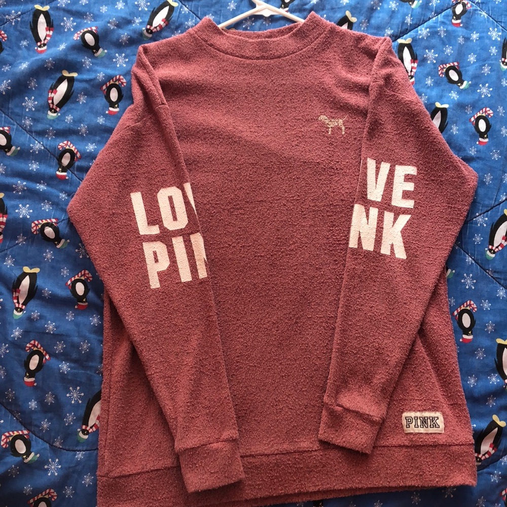 PINK Crew Neck Oversized Sweatshirt